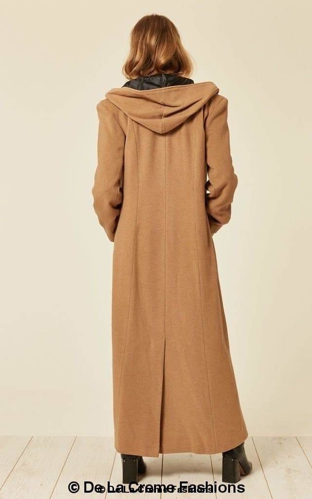 Oversized Wool Blend Hooded Long Coat (1716) - Wow Store