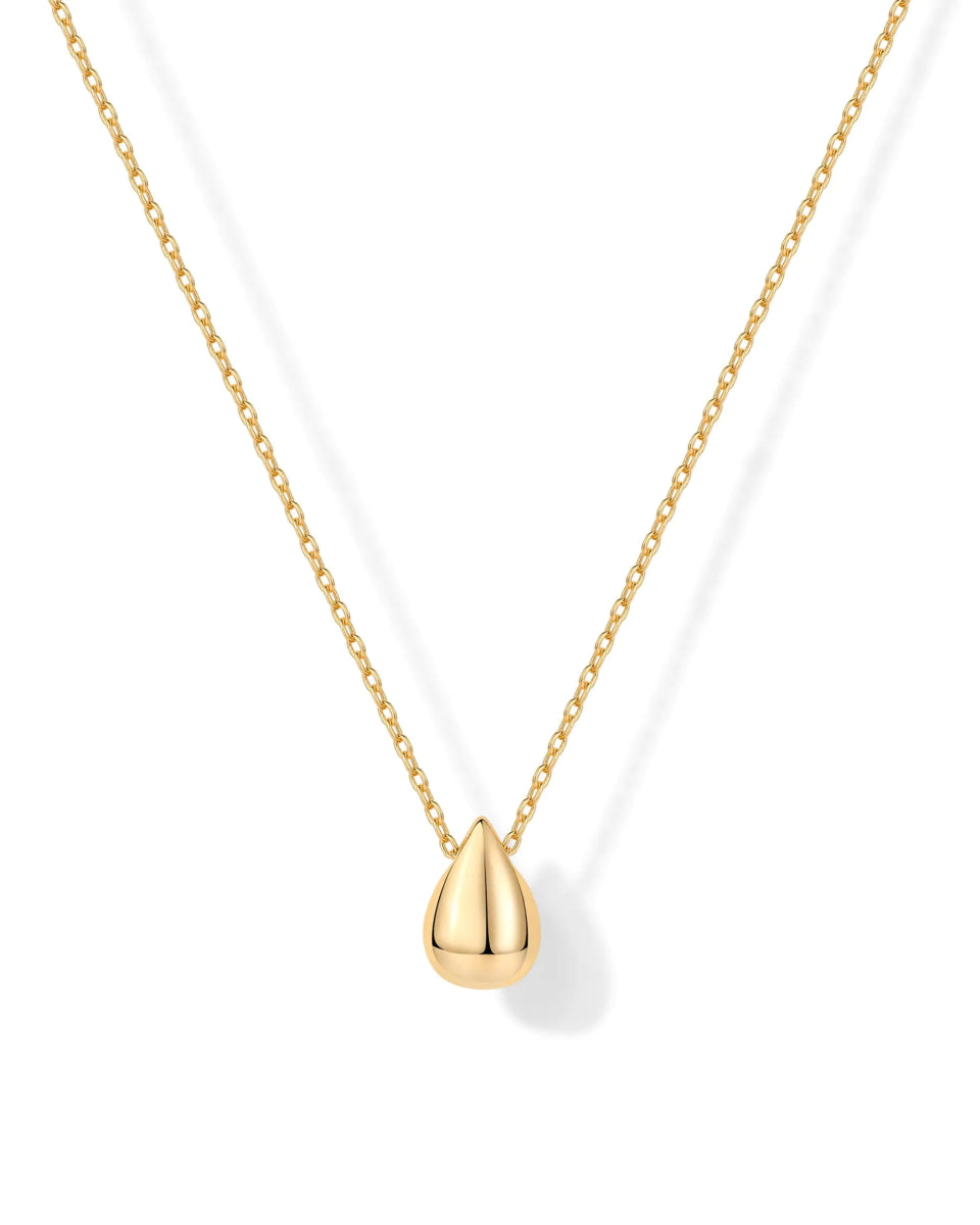 PAVOI 14K Gold Plated Dainty Pear Pendant Necklace for Women | Tear Pendant Necklaces Yellow Gold - Wow Store
