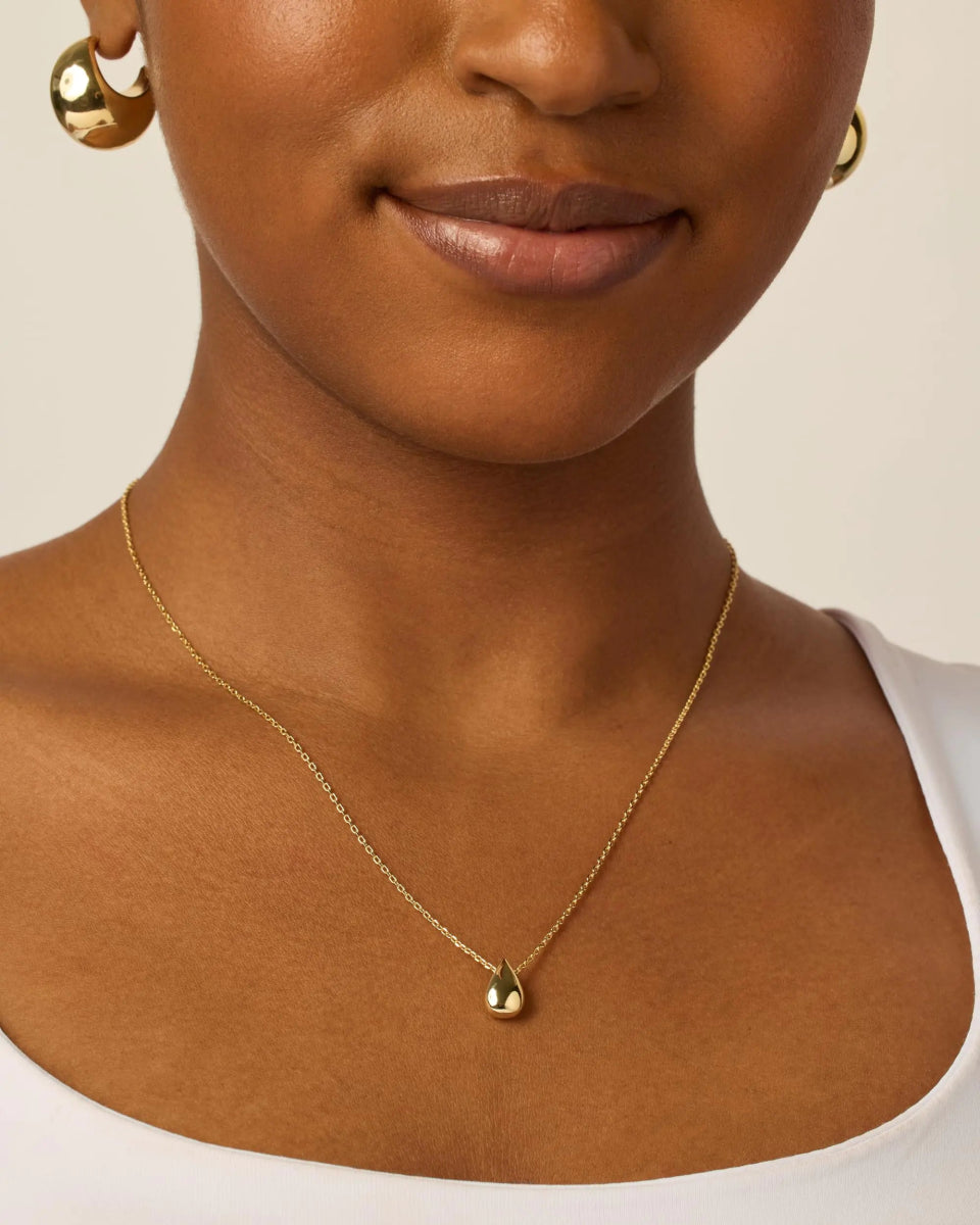 PAVOI 14K Gold Plated Dainty Pear Pendant Necklace for Women | Tear Pendant Necklaces Yellow Gold - Wow Store