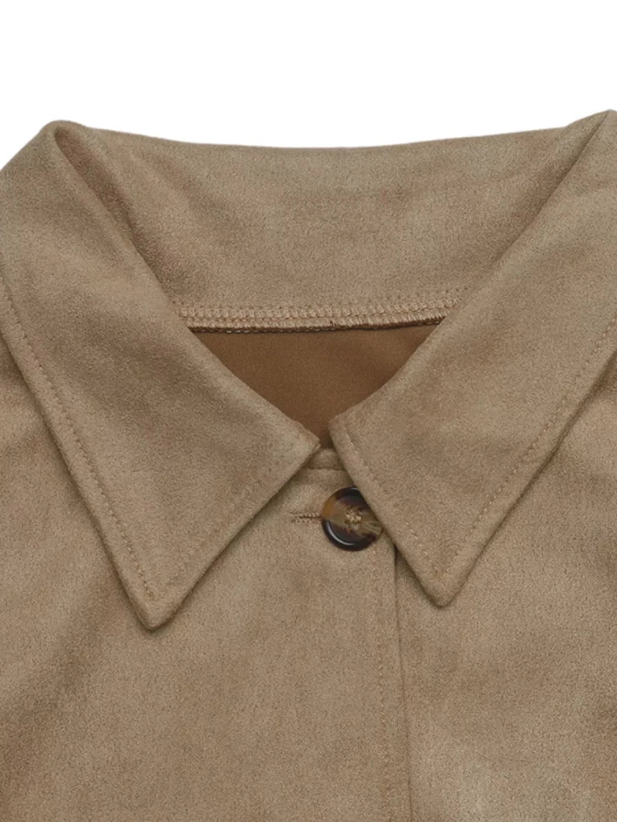 Perfee Collared Neck Button-Up Jacket - WowStore.live