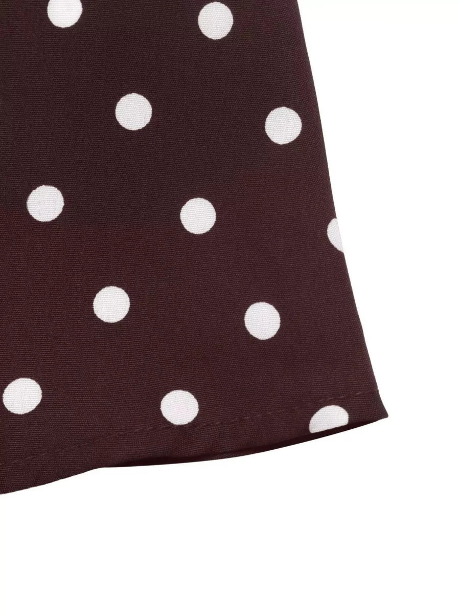 Perfee Polka Dot Long Sleeve Shirt Dress - WowStore.live
