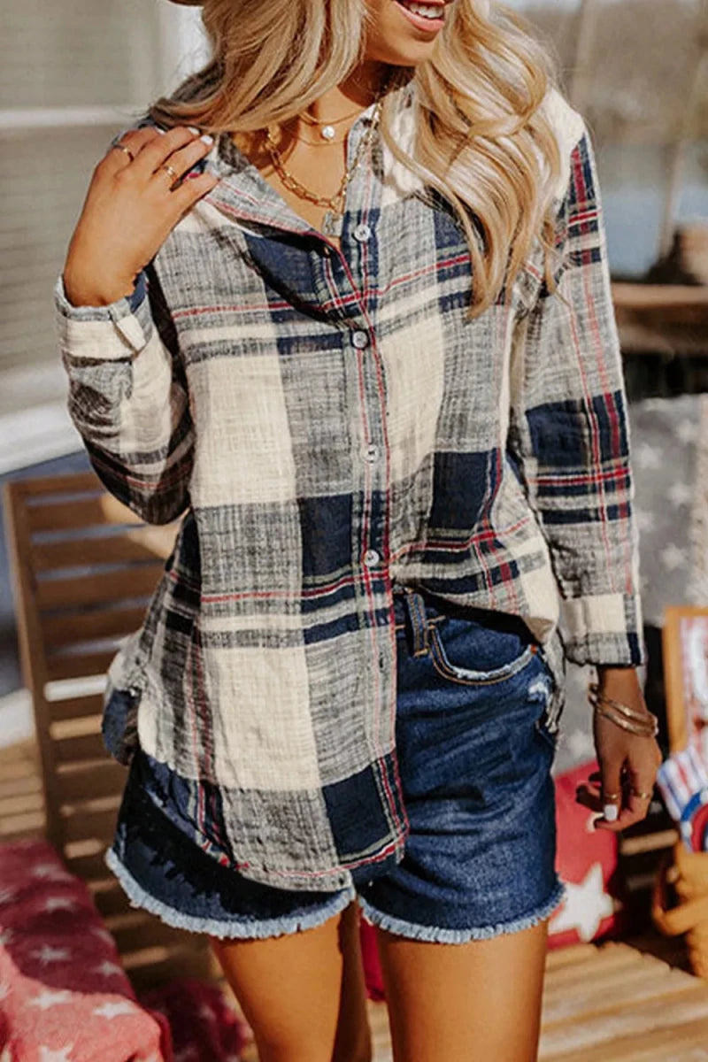 Plaid Button - Down Long Sleeve Shirt - Wow Store