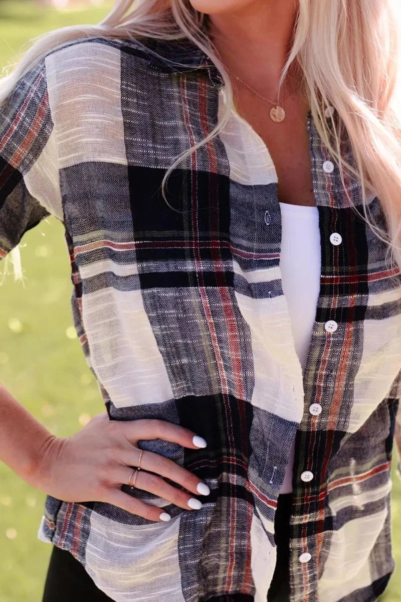 Plaid Button - Down Long Sleeve Shirt - Wow Store