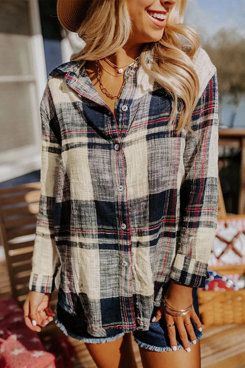 Plaid Button - Down Long Sleeve Shirt - Wow Store
