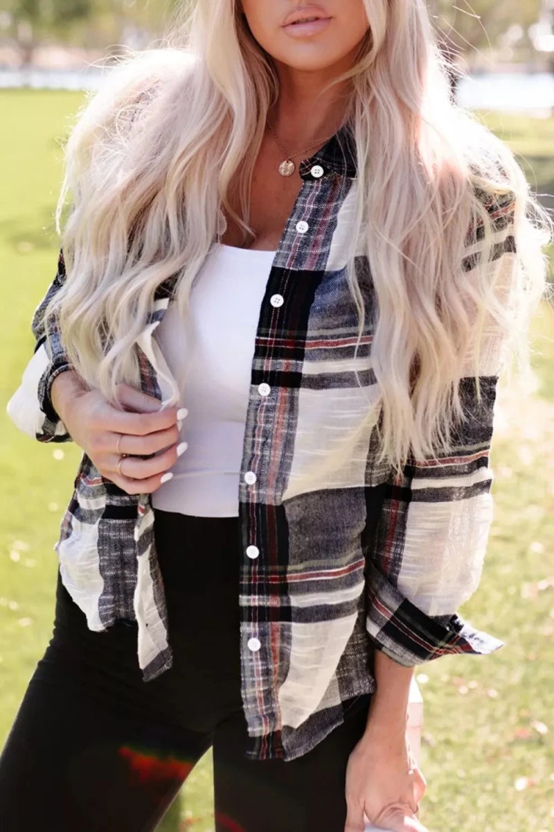 Plaid Button - Down Long Sleeve Shirt - Wow Store