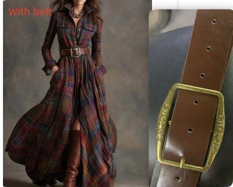 Plaid Maxi Shirt Dress — view 7