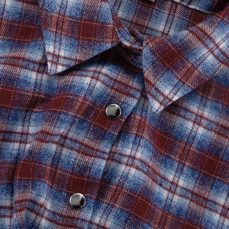 Plaid Shirt with Tie-Back Waist and Snap Buttons - WowStore.live