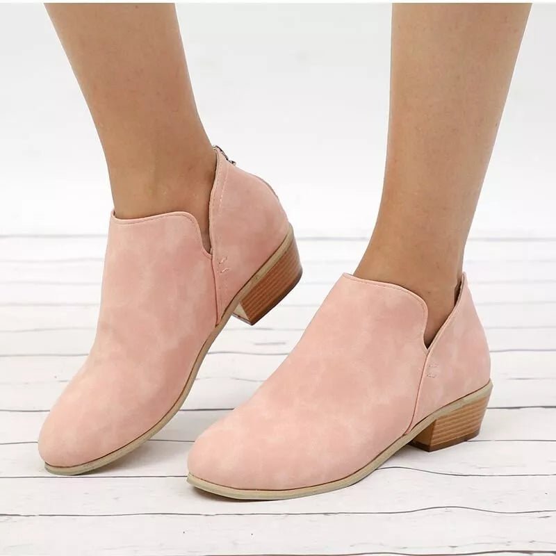 Point Toe Block Heels Boots - Wow Store