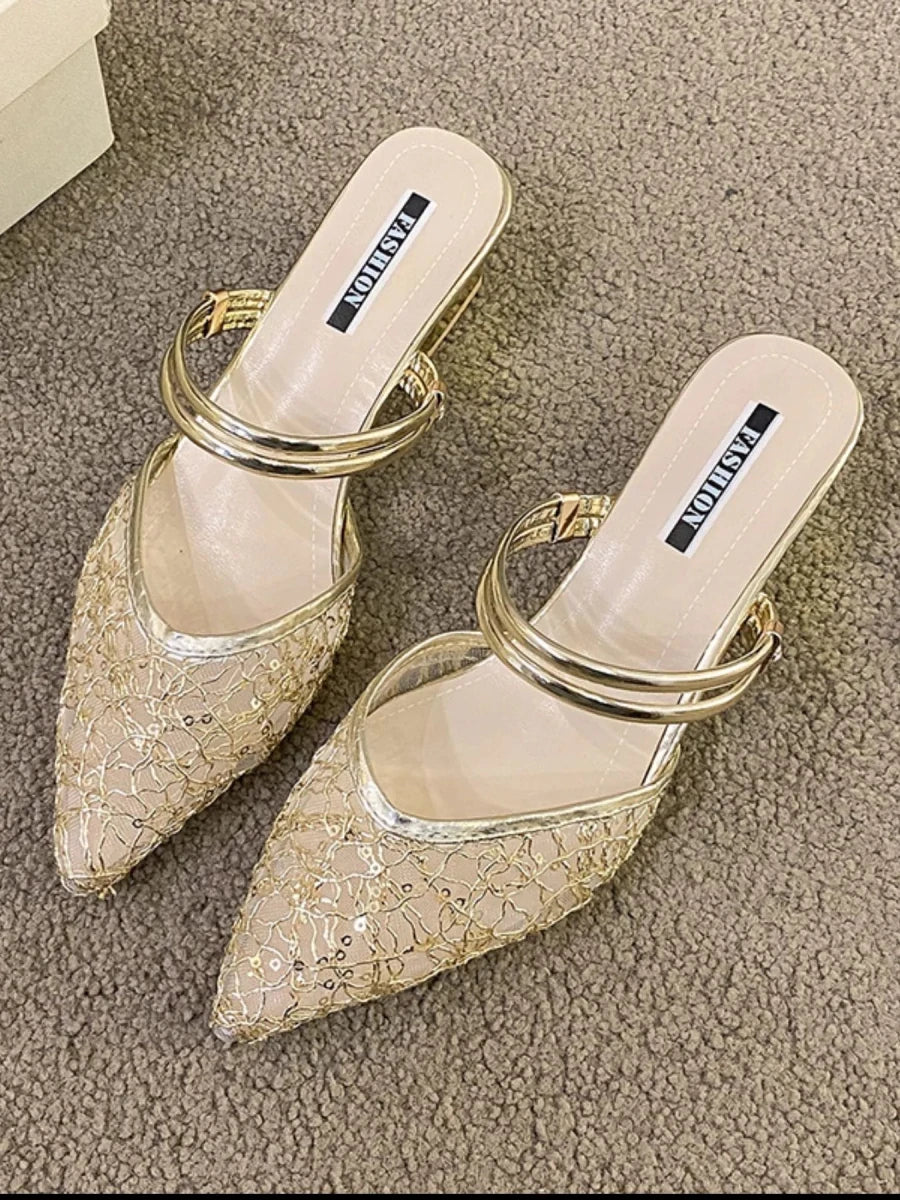 Point Toe Block Heels Sandals - Wow Store