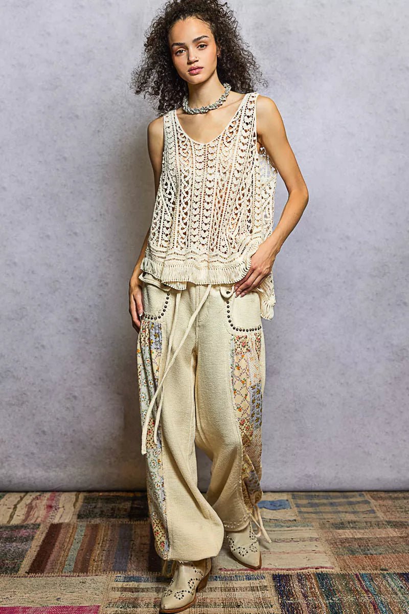 POL Crochet Fringe Hem Tank Top - Wow Store