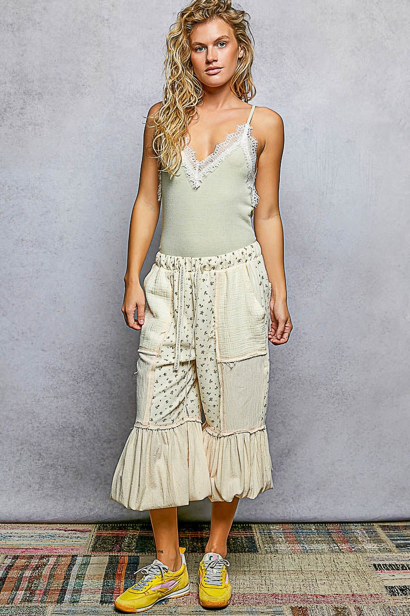 POL Lace Detail V - Neck Ribbed Cami - Wow Store