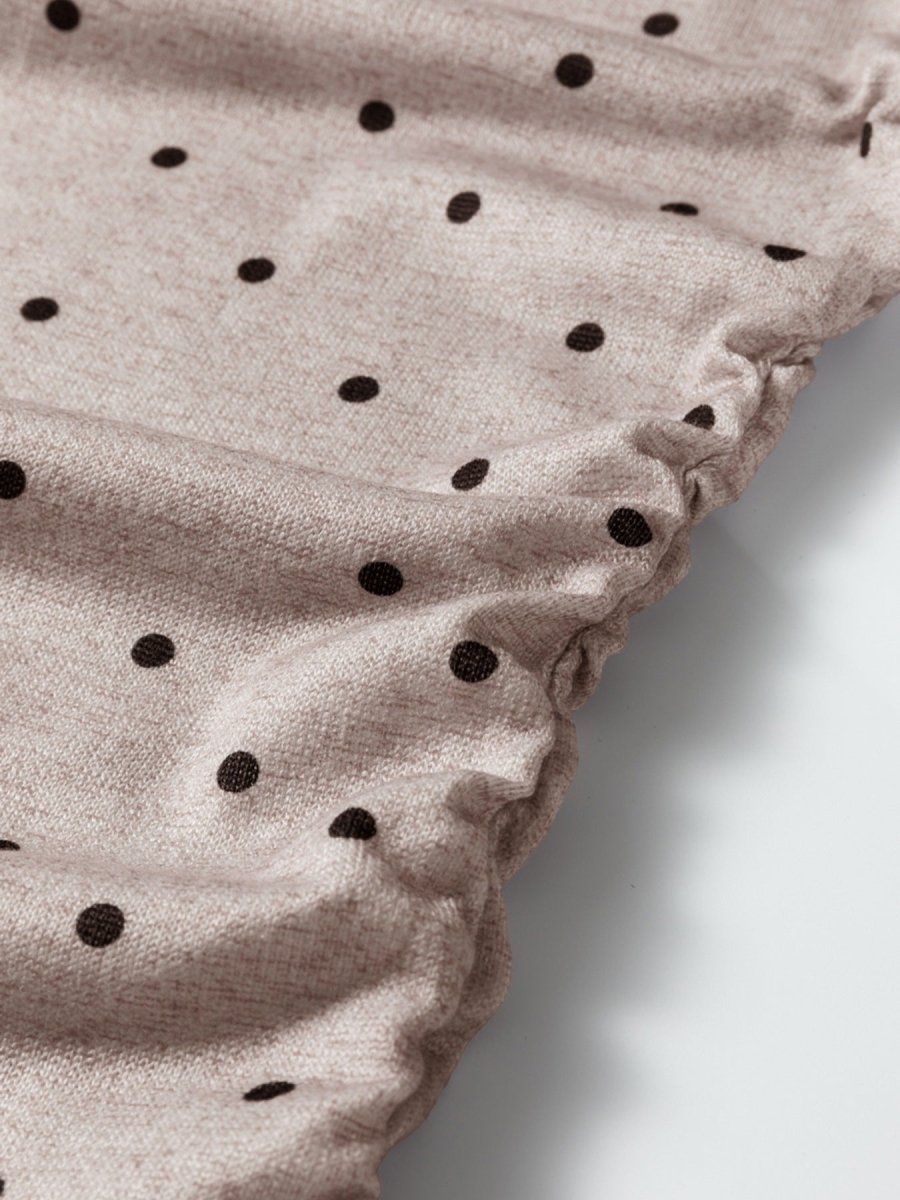 Polka Dot Boat Neck Knit Long Sleeve T Shirt - Wow Store