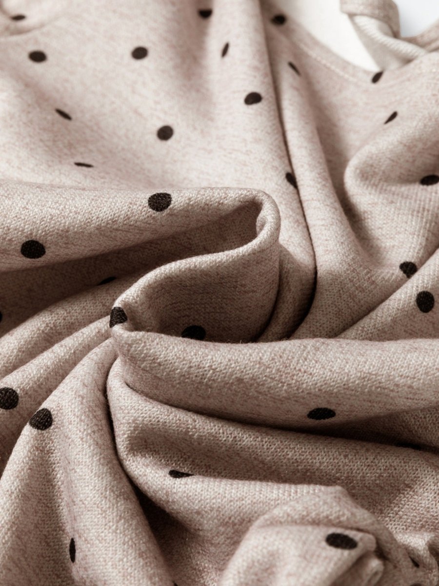 Polka Dot Boat Neck Knit Long Sleeve T Shirt - Wow Store