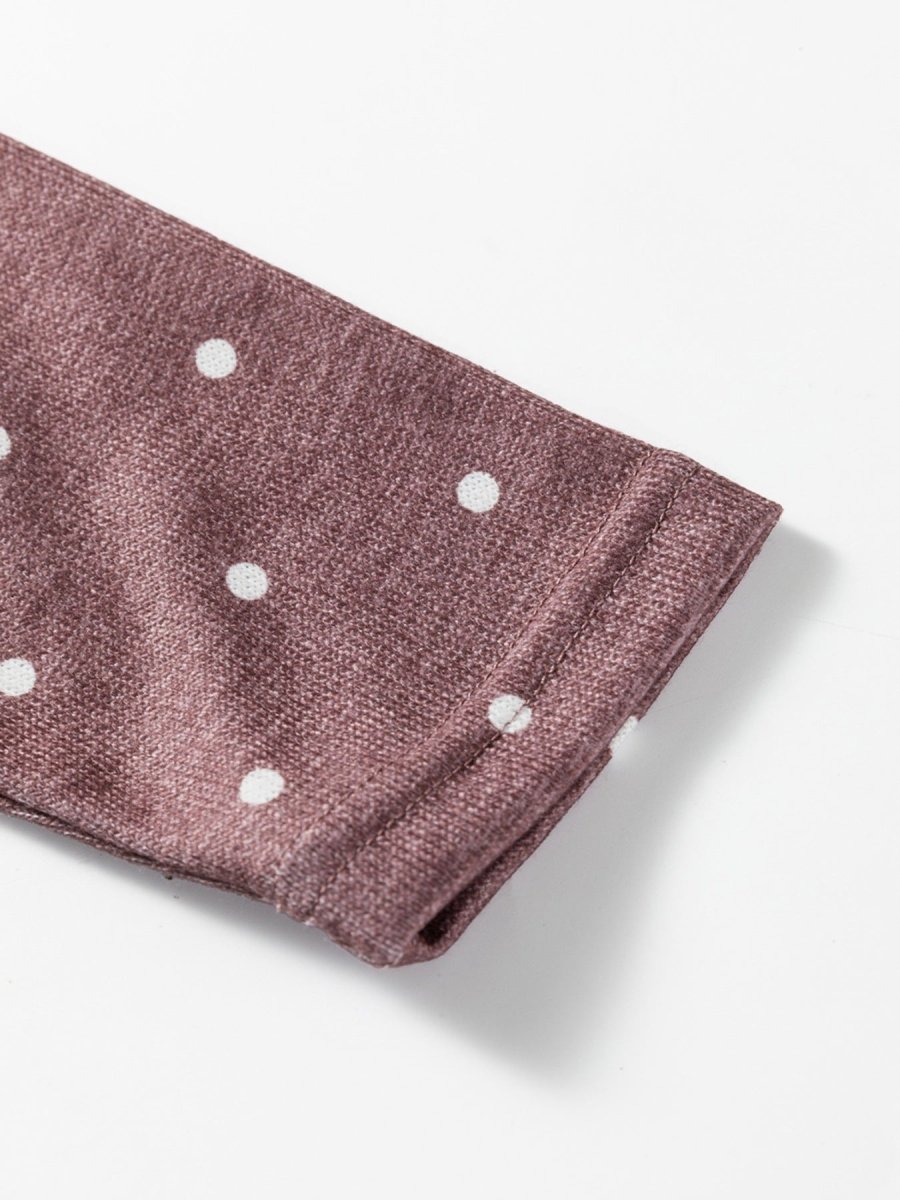 Polka Dot Boat Neck Knit Long Sleeve T Shirt - Wow Store