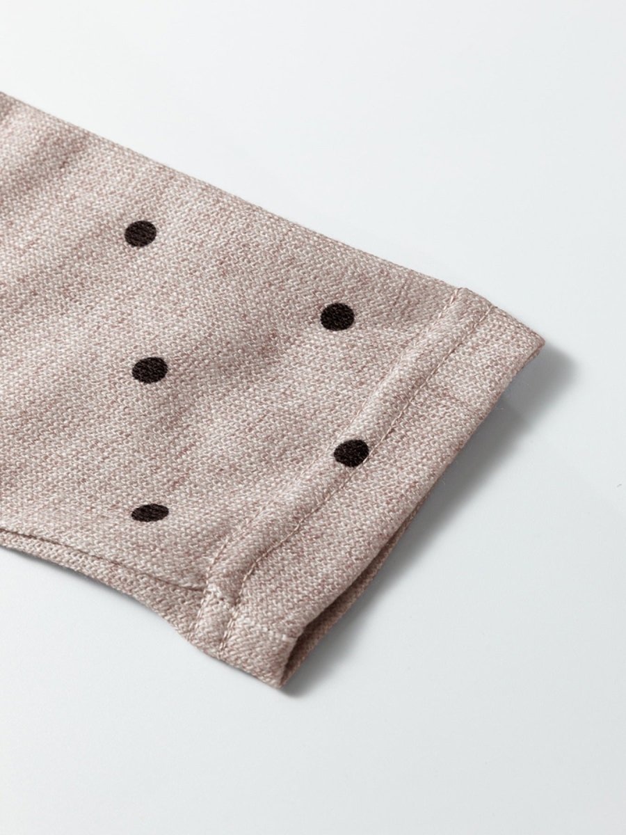 Polka Dot Boat Neck Knit Long Sleeve T Shirt - Wow Store