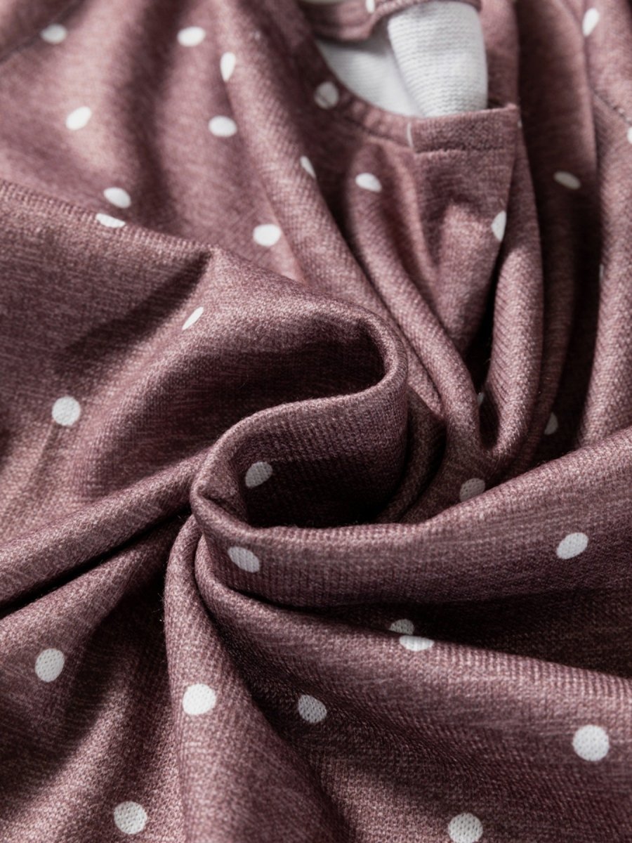 Polka Dot Boat Neck Knit Long Sleeve T Shirt - Wow Store