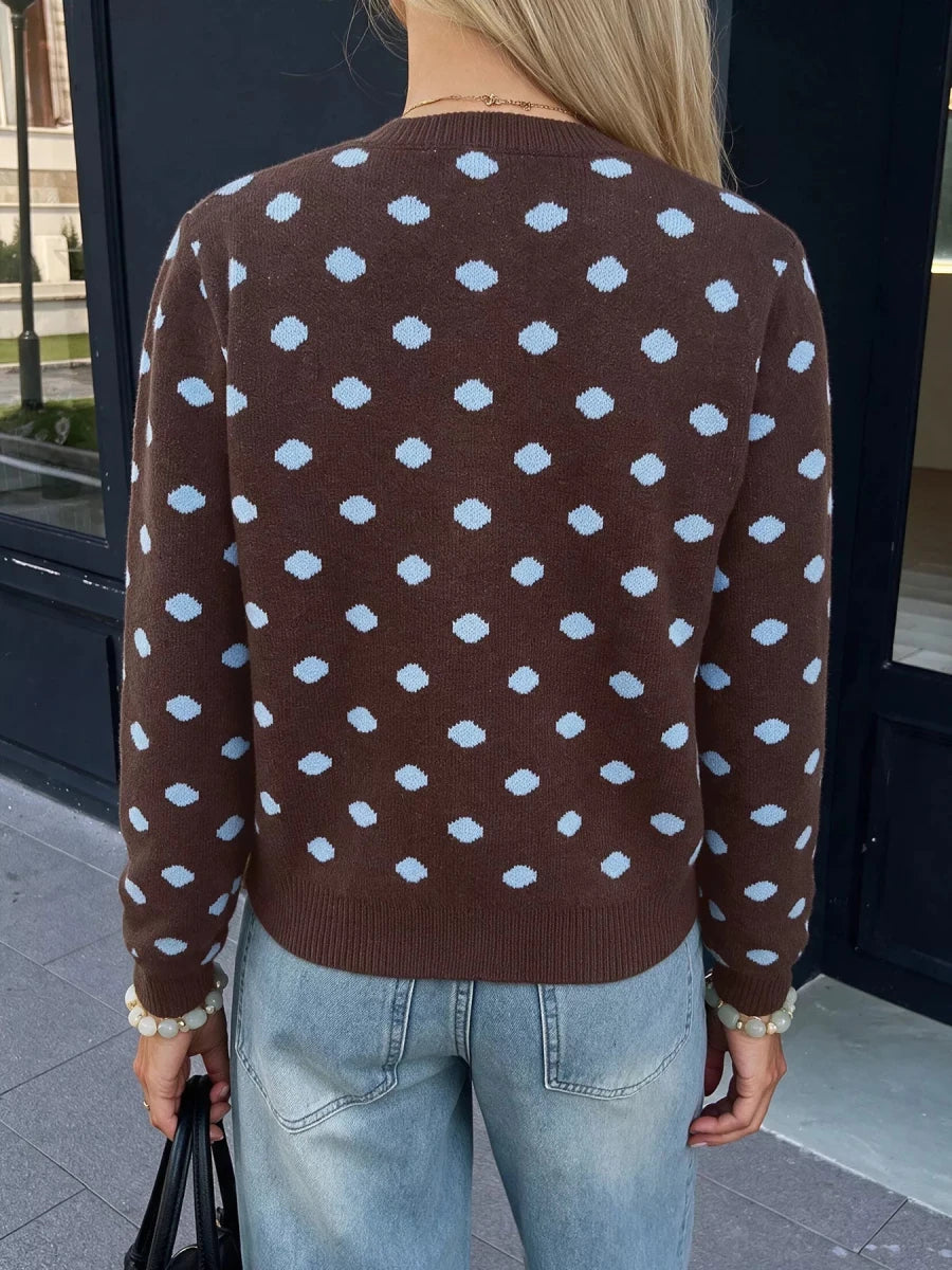 Polka Dot Button Up Cardigan - WowStore.live