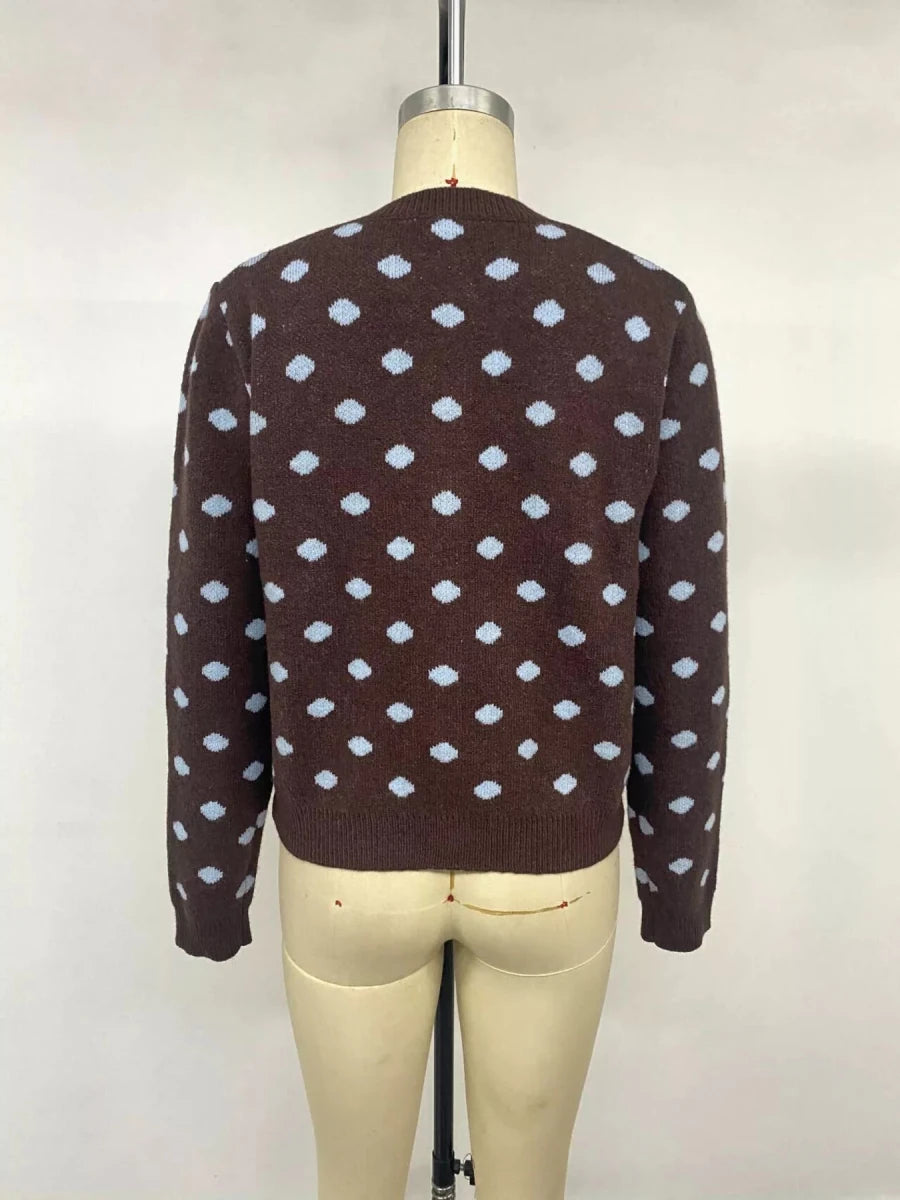 Polka Dot Button Up Cardigan - WowStore.live