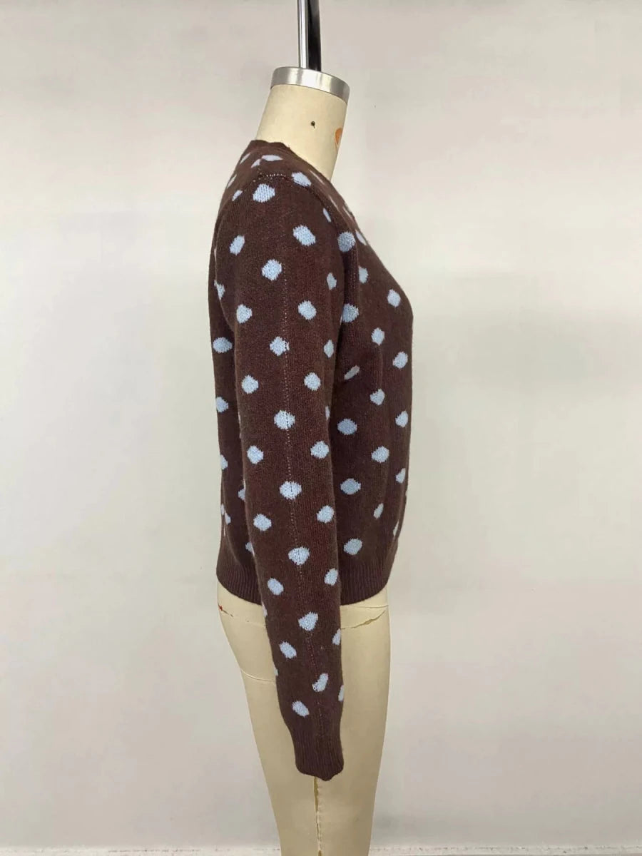 Polka Dot Button Up Cardigan - WowStore.live