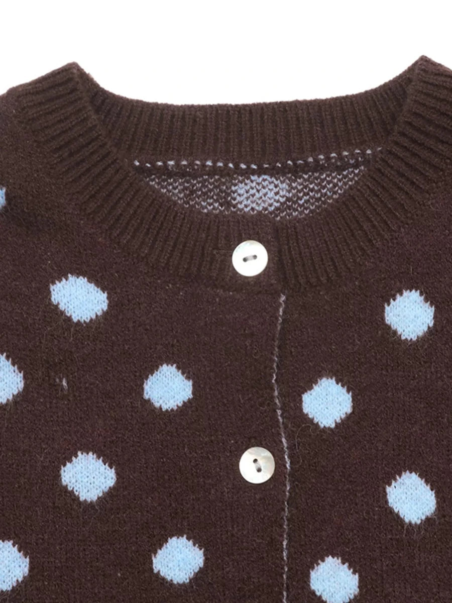 Polka Dot Button Up Cardigan - WowStore.live