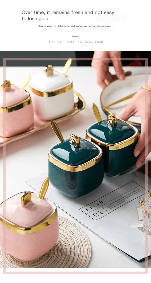 Porcelain Condiment Jar with Lid - WowStore.live