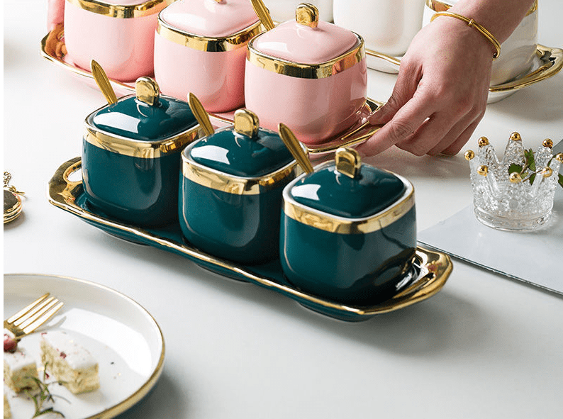 Porcelain Condiment Jar with Lid - WowStore.live