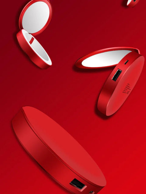 Portable Folding LED Power Bank with Makeup Mirror - Wow Store