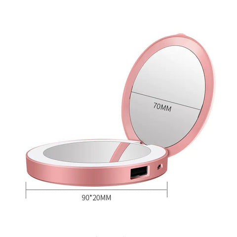 Portable Folding LED Power Bank with Makeup Mirror - Wow Store