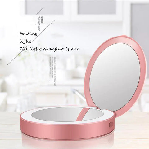 Portable Folding LED Power Bank with Makeup Mirror - Wow Store