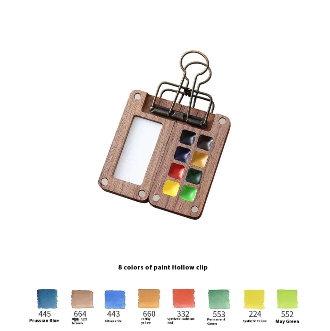 Portable Mini Walnut Watercolor Set with 8 Colors for Sketching & Journaling - Wow Store