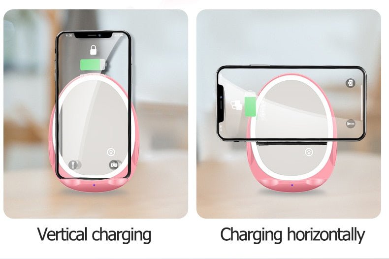 Portable Stand Mirror with Light and Wireless Charger - WowStore.live