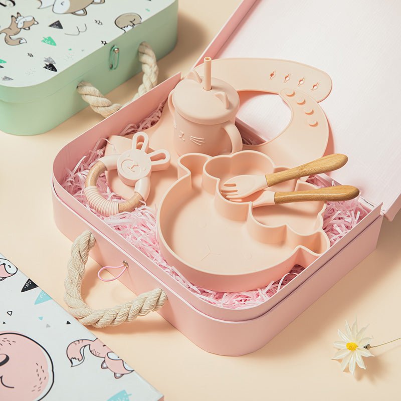 Premium Silicone Baby Feeding Set with Bamboo Accessories - WowStore.live