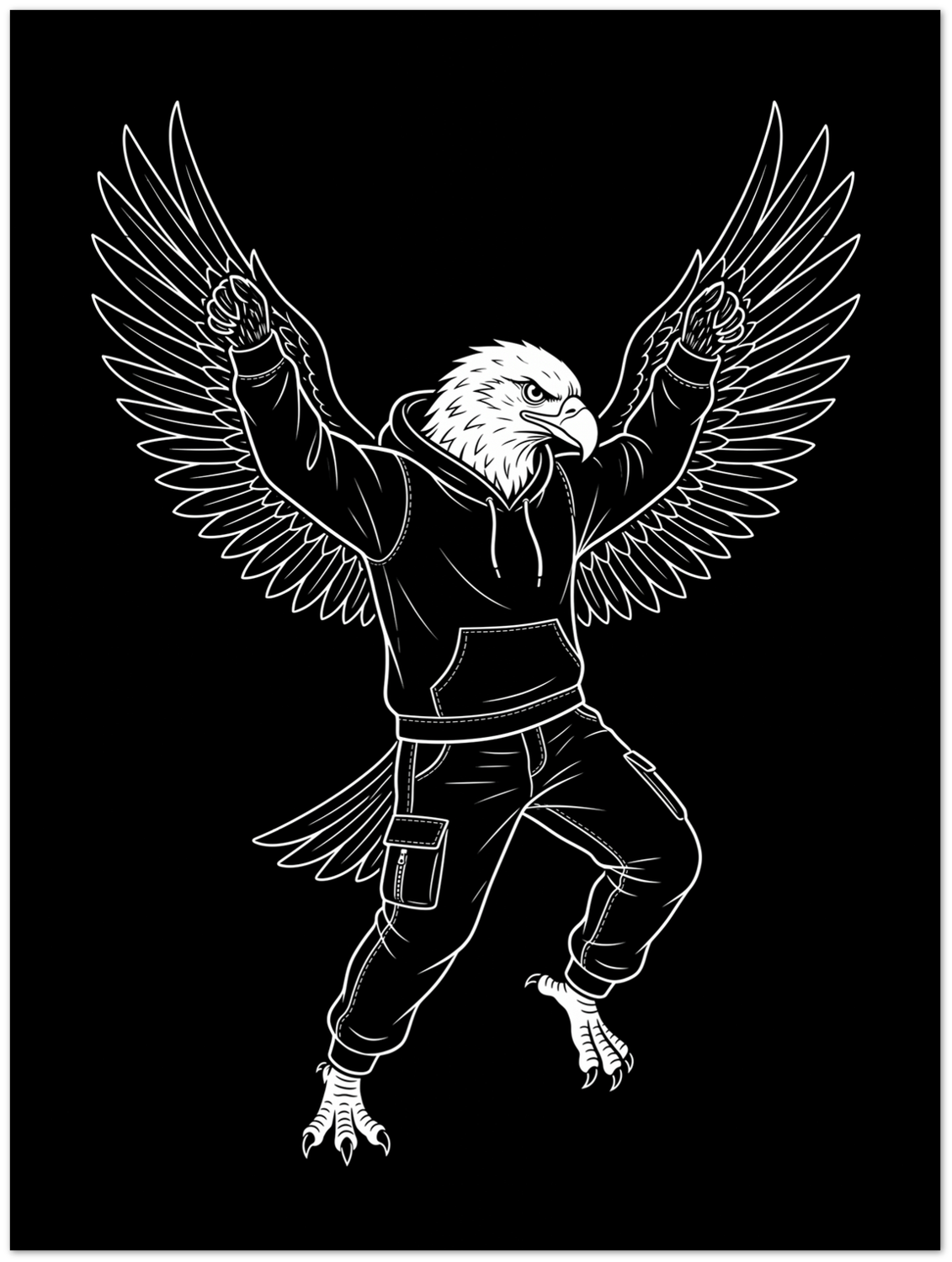 Custom AI Poster, example design: the WOW eagle