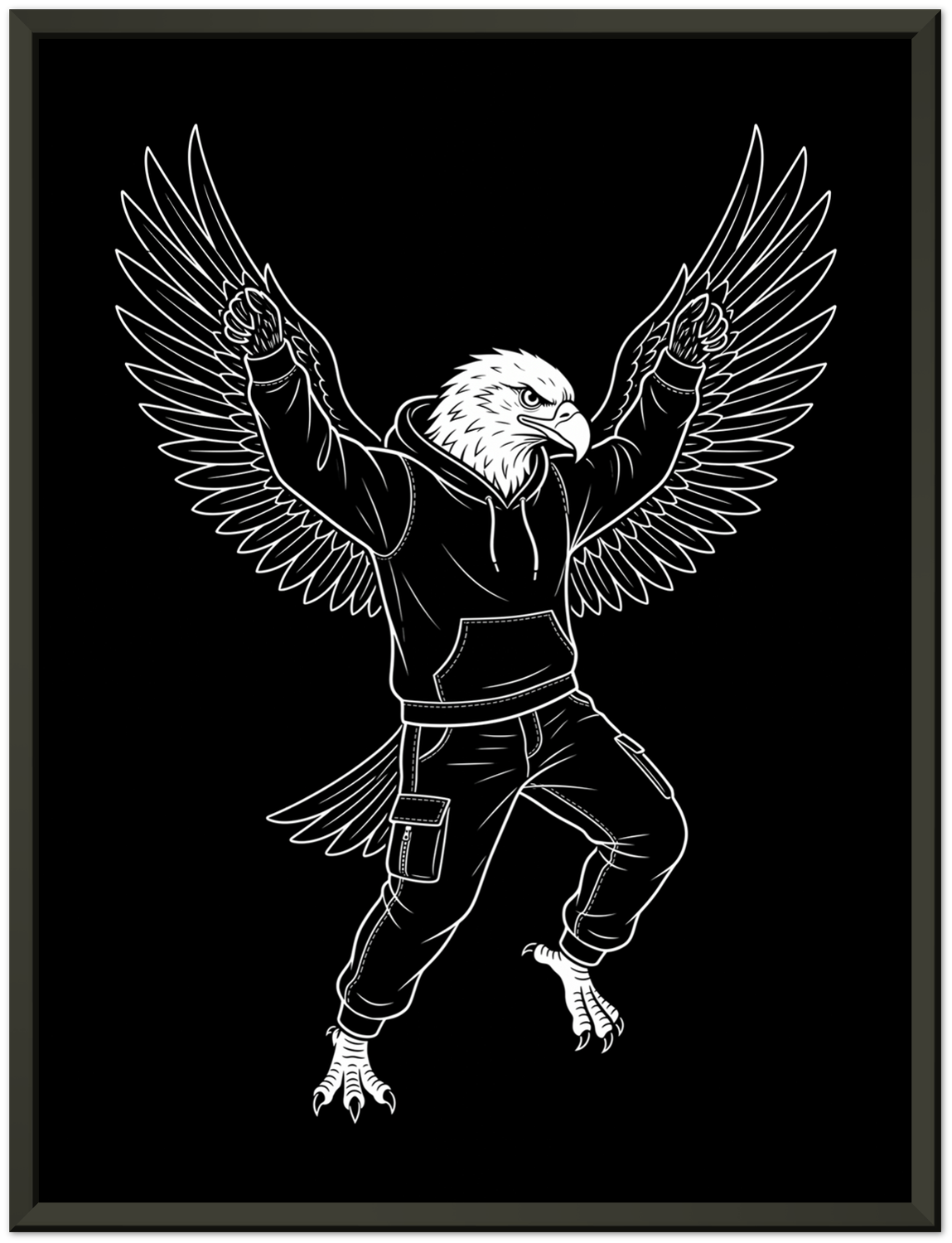 Custom AI Framed Poster, example design: the WOW eagle