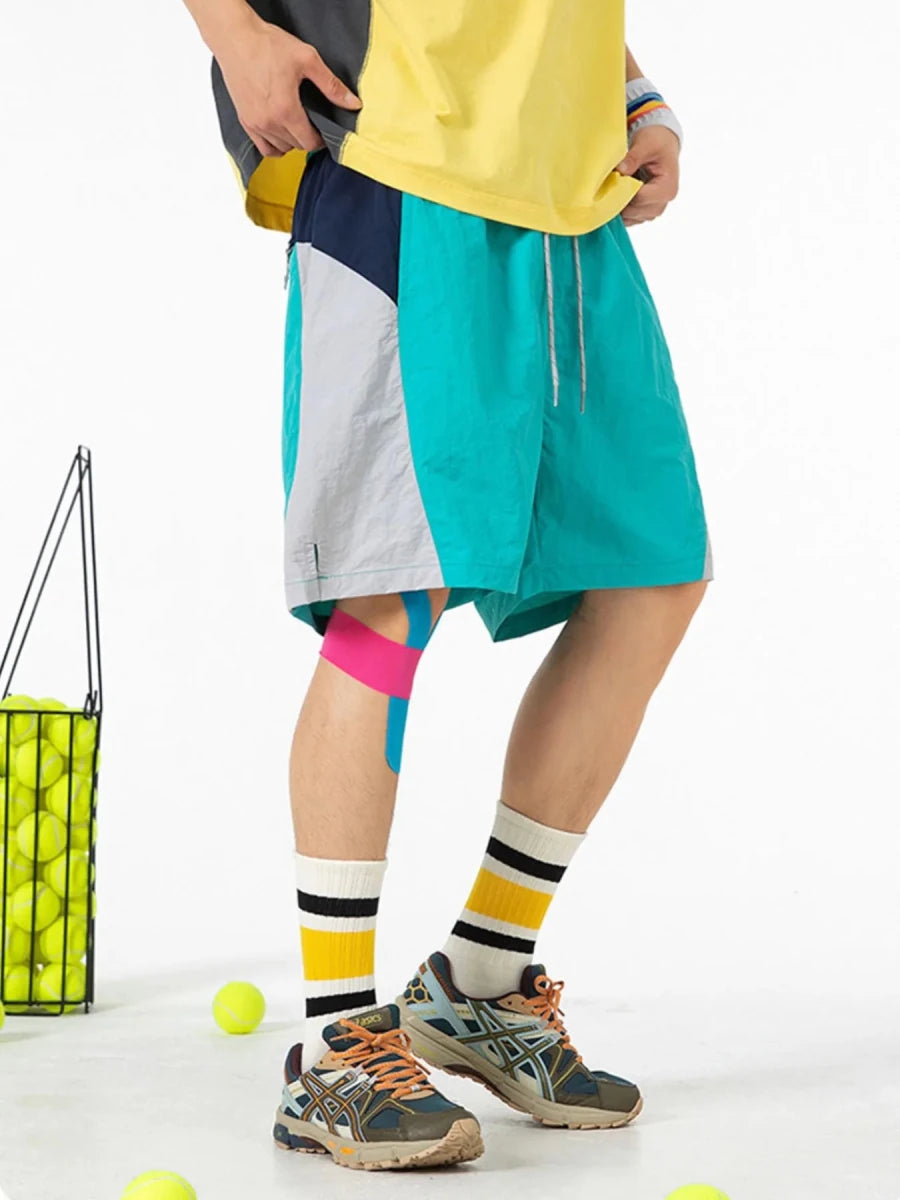 Prime Look Men's Drawstring Color Block Shorts - WowStore.live