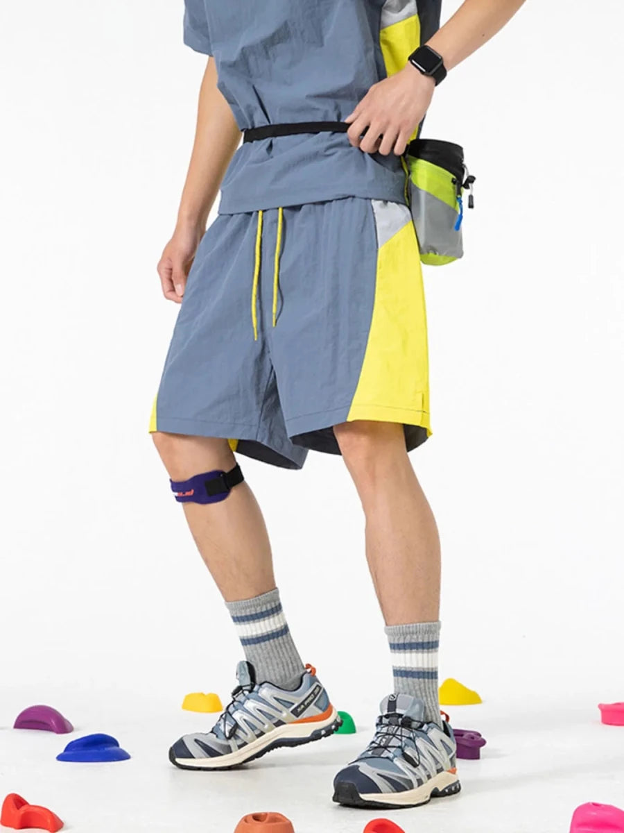 Prime Look Men's Drawstring Color Block Shorts - WowStore.live