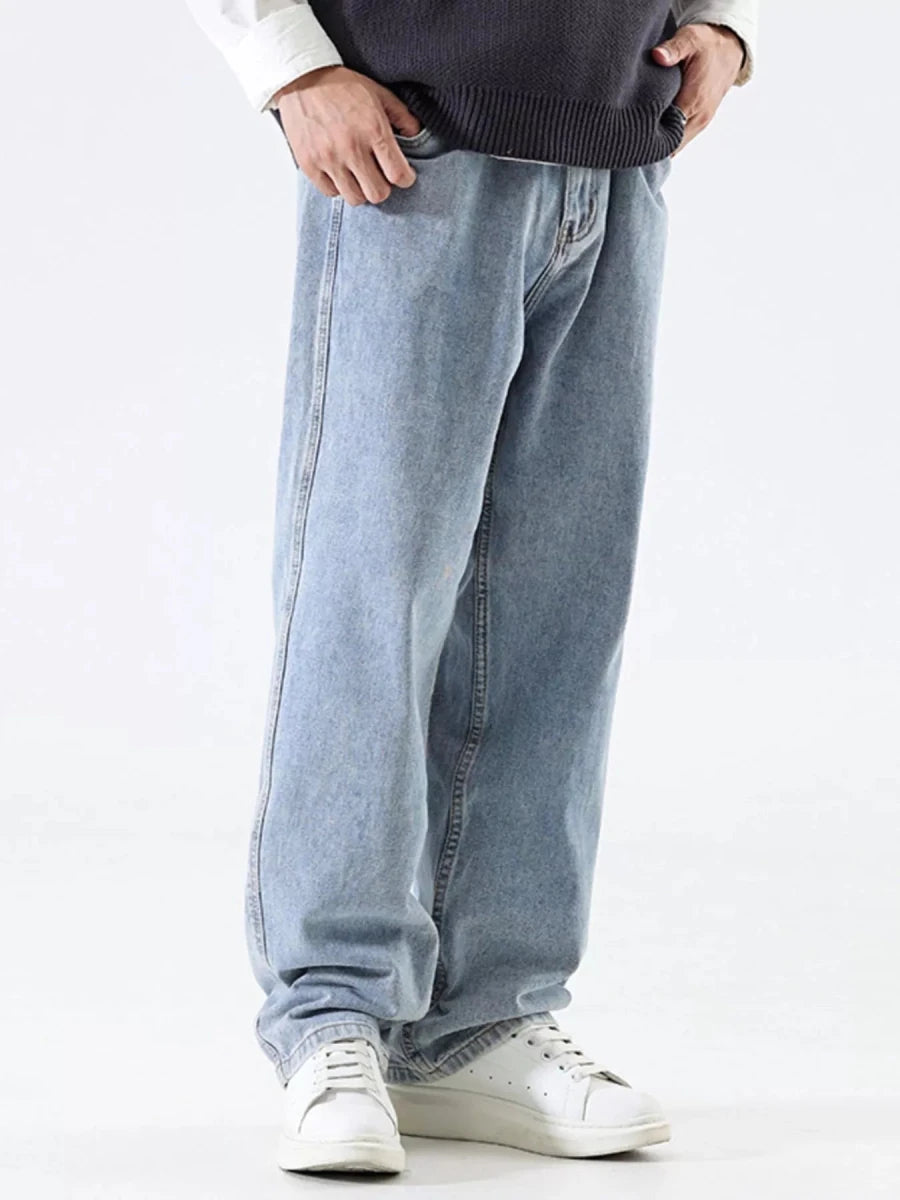 Prime Look Men's Relaxed Fit Wide Leg Jeans - WowStore.live