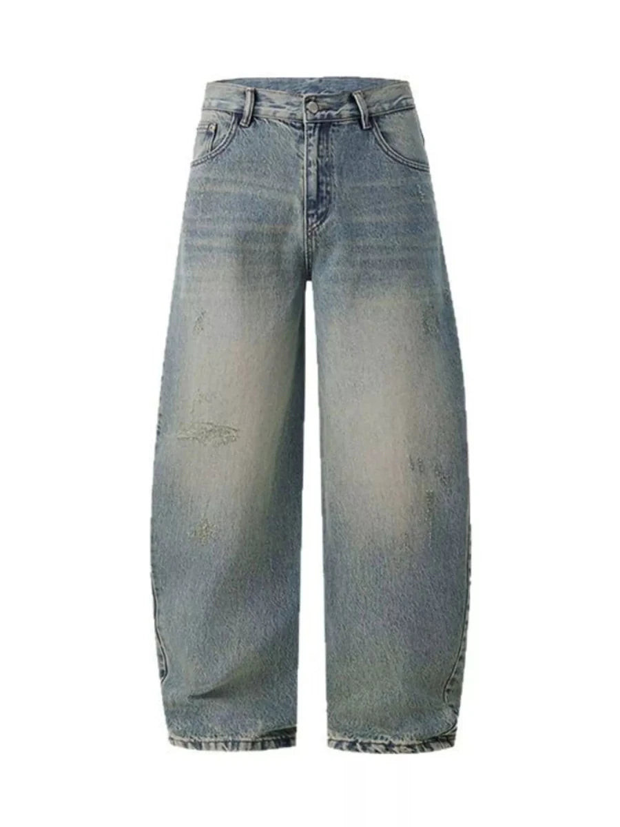 Prime Look Men's Vintage Wash Wide Leg Jeans - WowStore.live