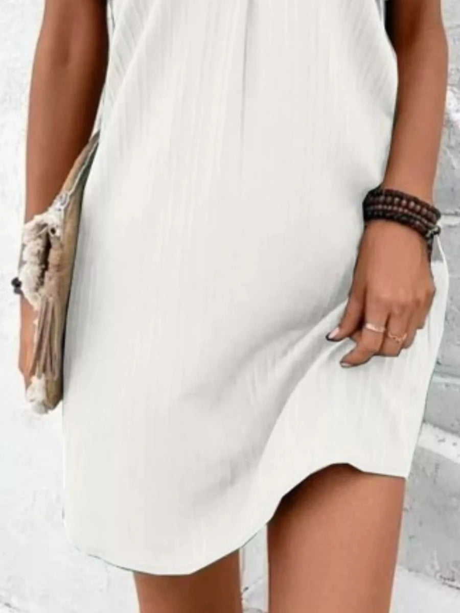 Pulsar Casual V-Neck Short Sleeve Dress - Plus Size - WowStore.live