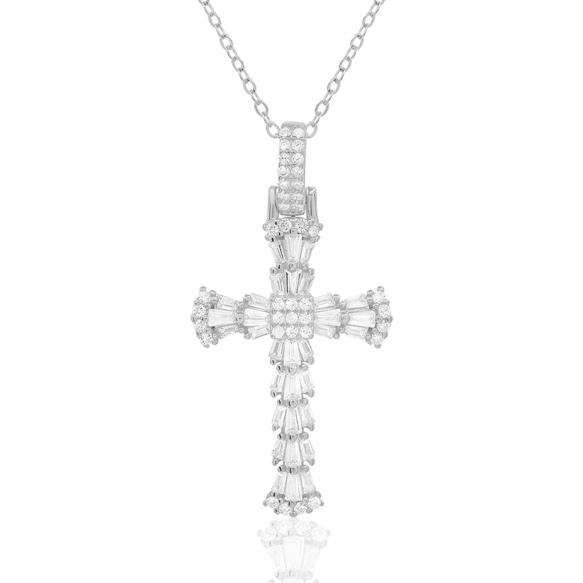 Queen Jewels 925 Sterling Silver Necklace | 14k Gold Cross Necklaces for Women | Silver Jewelry Crucifix Necklace... - Wow Store