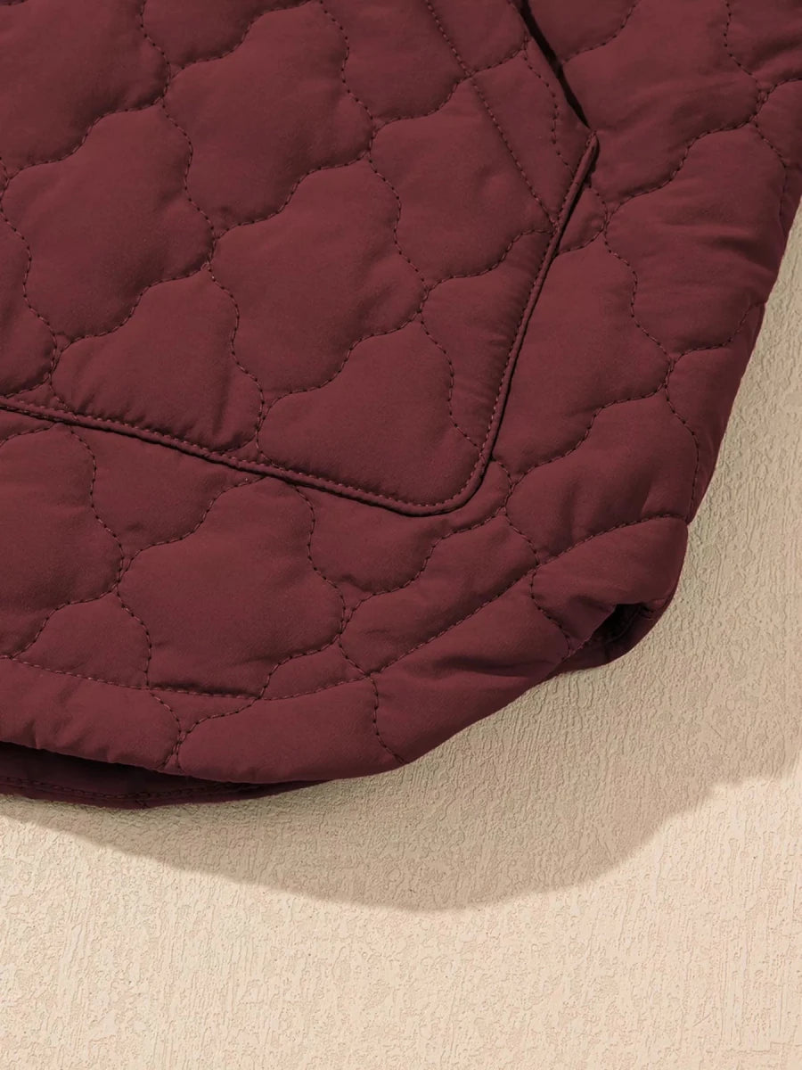Quilted Snap Down Zip Up Vest Coat - Wow Store