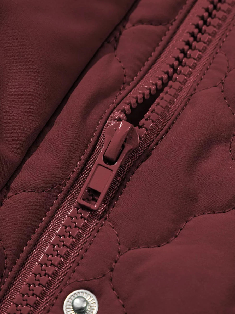 Quilted Snap Down Zip Up Vest Coat - Wow Store