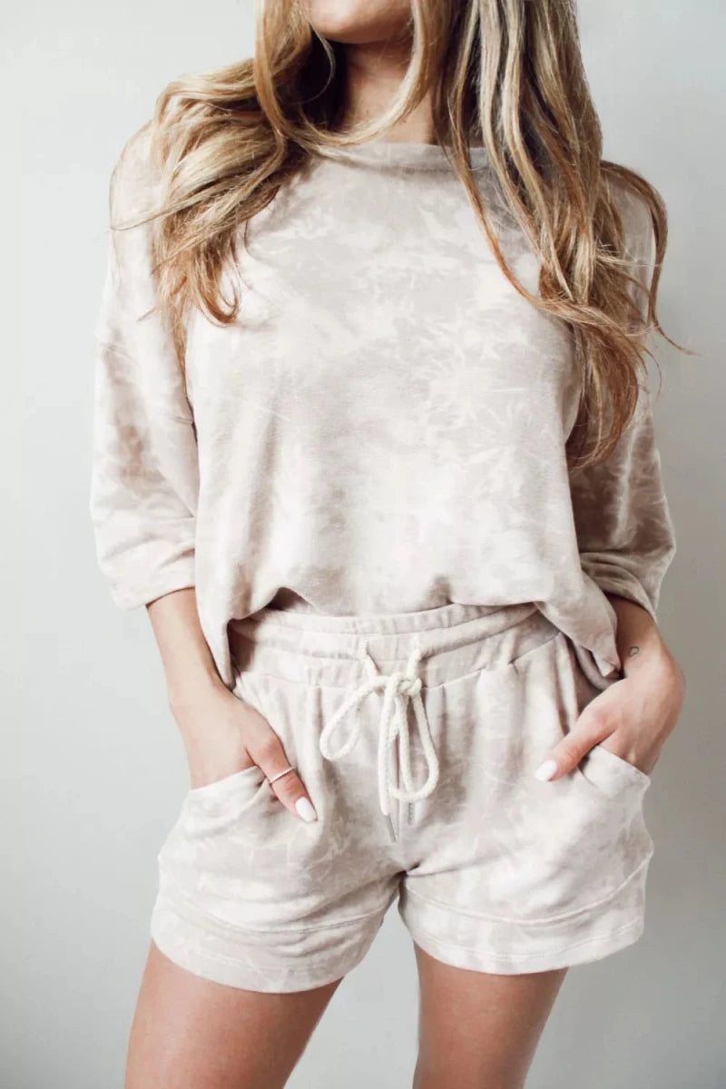 Relaxed Fit Tie - Dye Top and Shorts Set - Wow Store