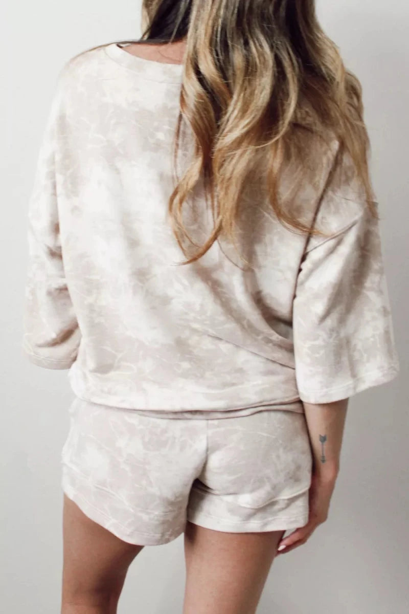 Relaxed Fit Tie - Dye Top and Shorts Set - Wow Store