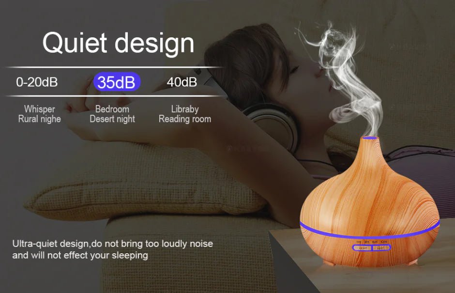 Remote Control Wood Grain Aromatherapy Lamp & Ultrasonic Diffuser | wowstore.live - Wow Store