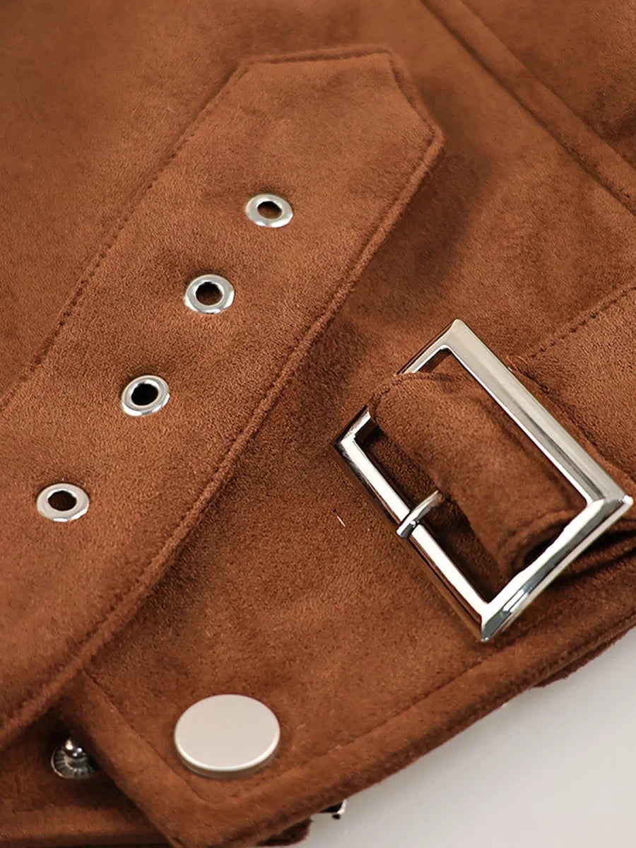 Renee Zip Up Dropped Shoulder Moto Jacket - WowStore.live