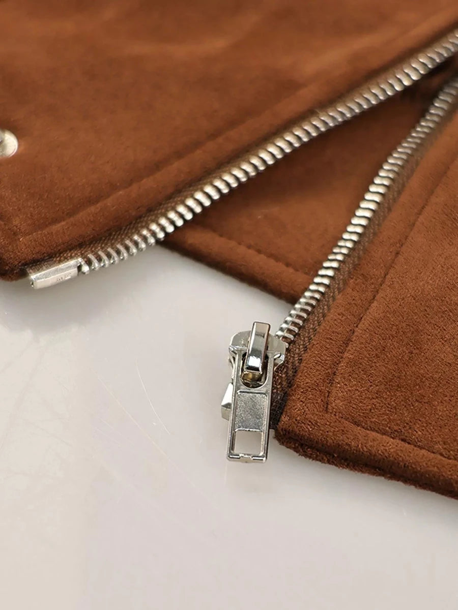 Renee Zip Up Dropped Shoulder Moto Jacket - WowStore.live