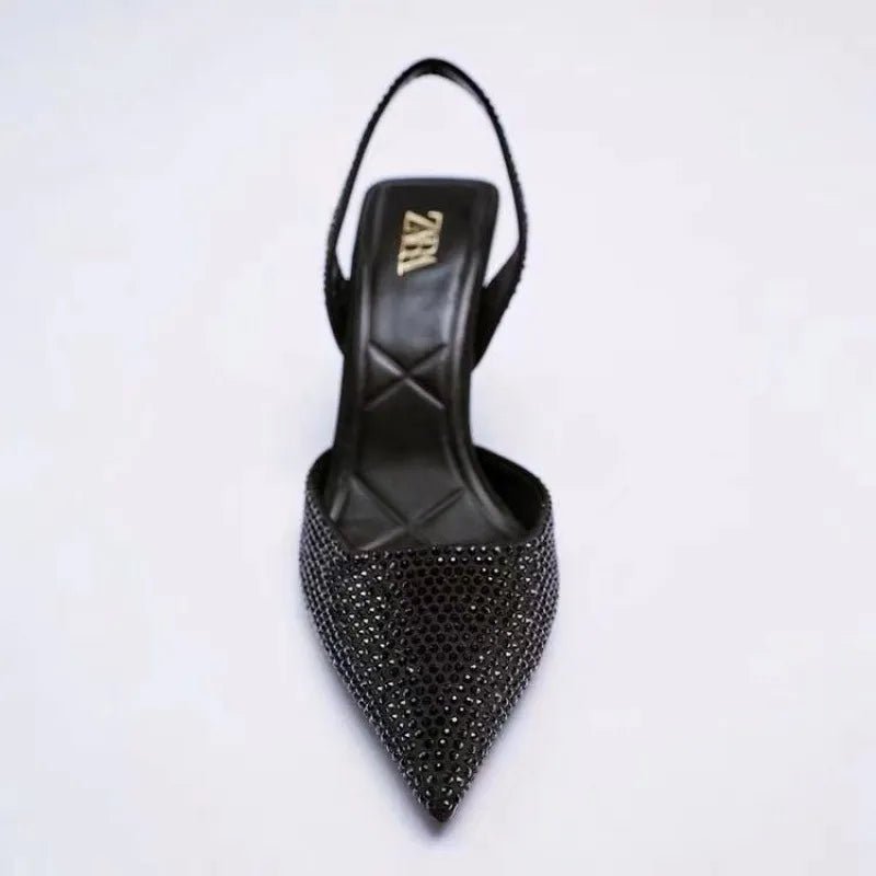 Rhinestone Slingback High Heel Pumps - Wow Store