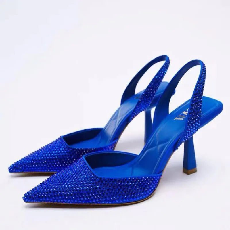 Rhinestone Slingback High Heel Pumps - Wow Store