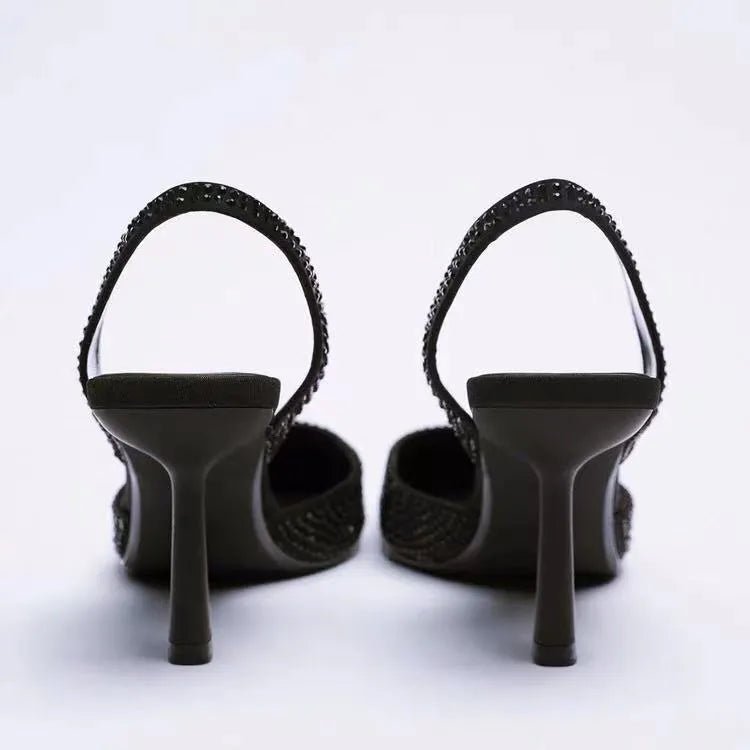 Rhinestone Slingback High Heel Pumps - Wow Store